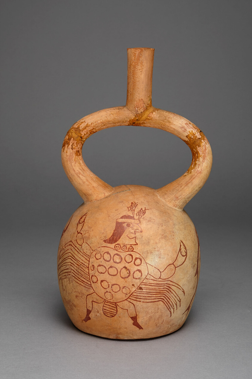 Stirrup Spout Vessel Depicting a Figure Costumed as a Crab