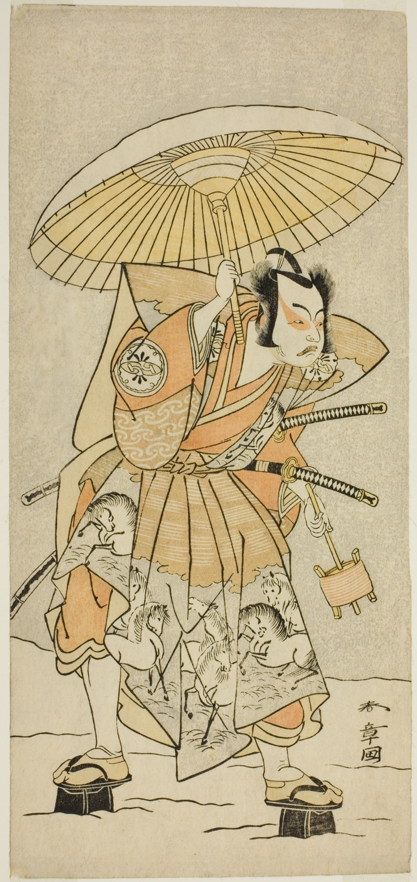 The Actor Nakamura Juzo II as Kajiwara Genta Kagetoki in the Play Izu-goyomi Shibai no Ganjitsu, Performed at the Morita Theater in the Eleventh Month, 1772