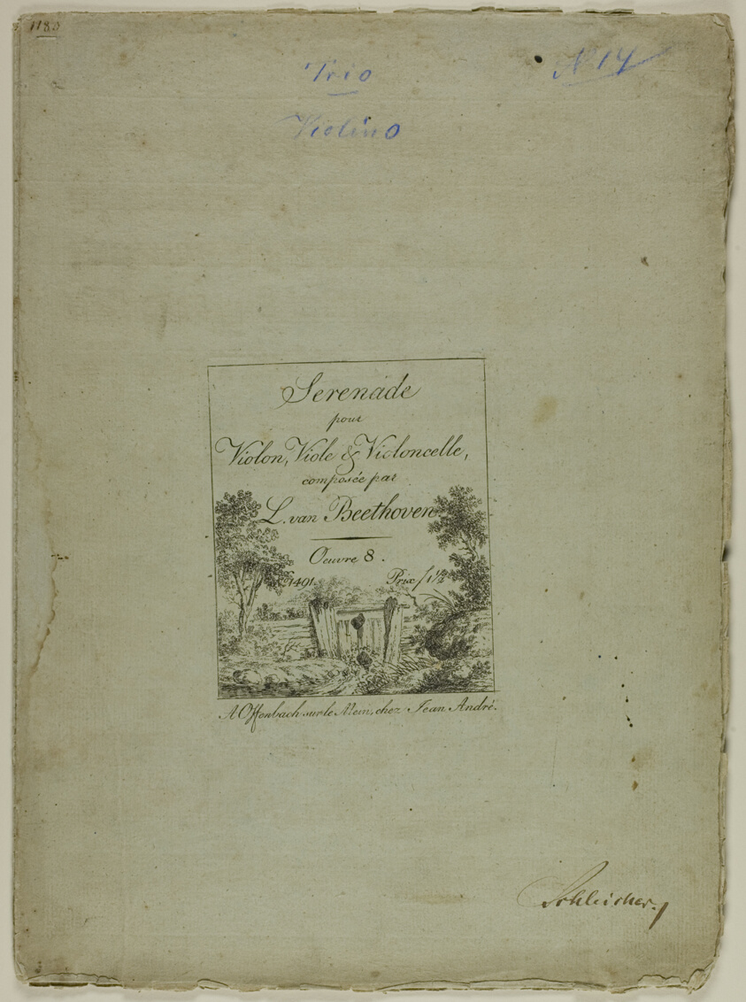 Serenade for Violin, Viola and Cello, composed by Ludwig von Beethoven