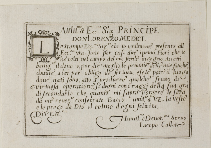 Dedication to Don Lorenzo de'Medici, from The Caprices
