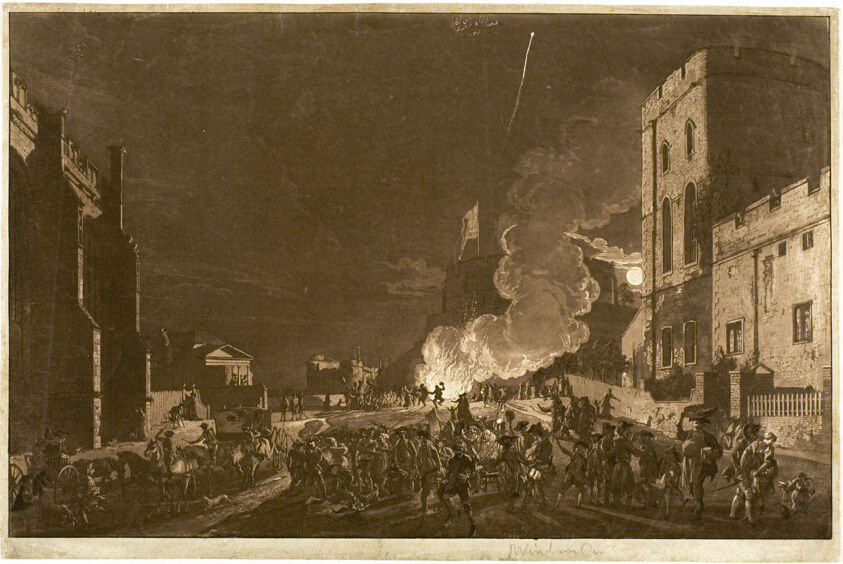 Windsor Castle from the Lower Court on the Fifth of November—Fireworks