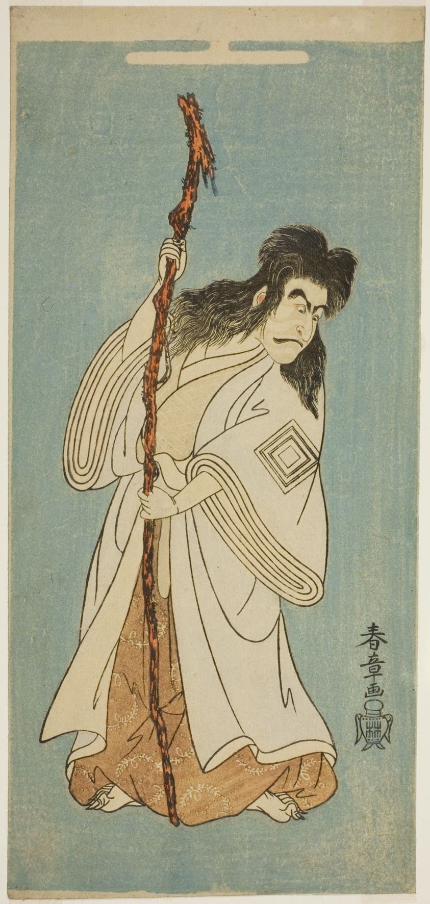 The Actor Ichikawa Danjuro IV possibly as Tenjiku Tokubei in the play "Tenjiku Tokubei Turns the Helm toward Home (Tenjiku Tokubei Kokyo no Torikaji)," performed at the Nakamura Theater in the eighth month, 1768