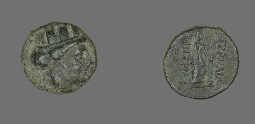 Coin Depicting the Goddess Kybele or Tyche