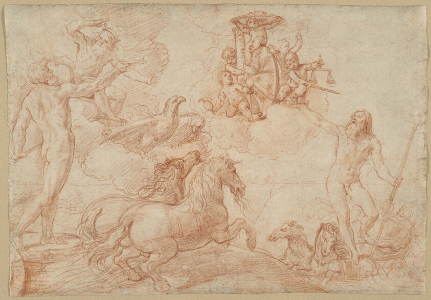 Jupiter, Neptune and Pluto Paying Homage to the Coat of Arms of Cardinal Borghese