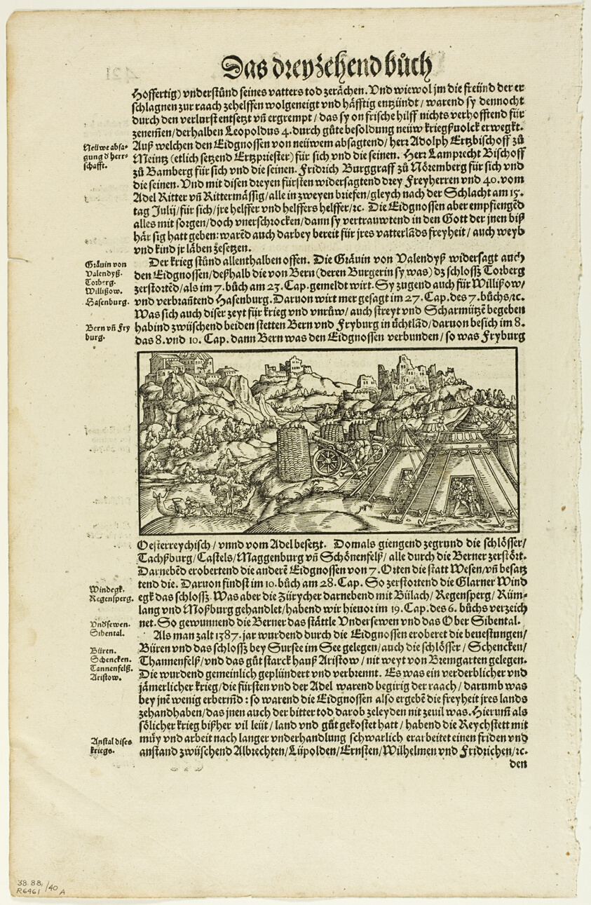 Illustration from Gemeiner loblicher Eydgnoschaft Chronick, plate 40 from Woodcuts from Books of the XVI Century