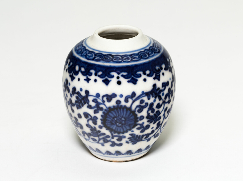 Miniature Jar with Chrysanthemum Flower Heads