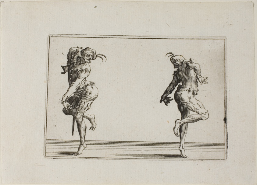 The Two Pantaloons Turning their Back, from The Caprices