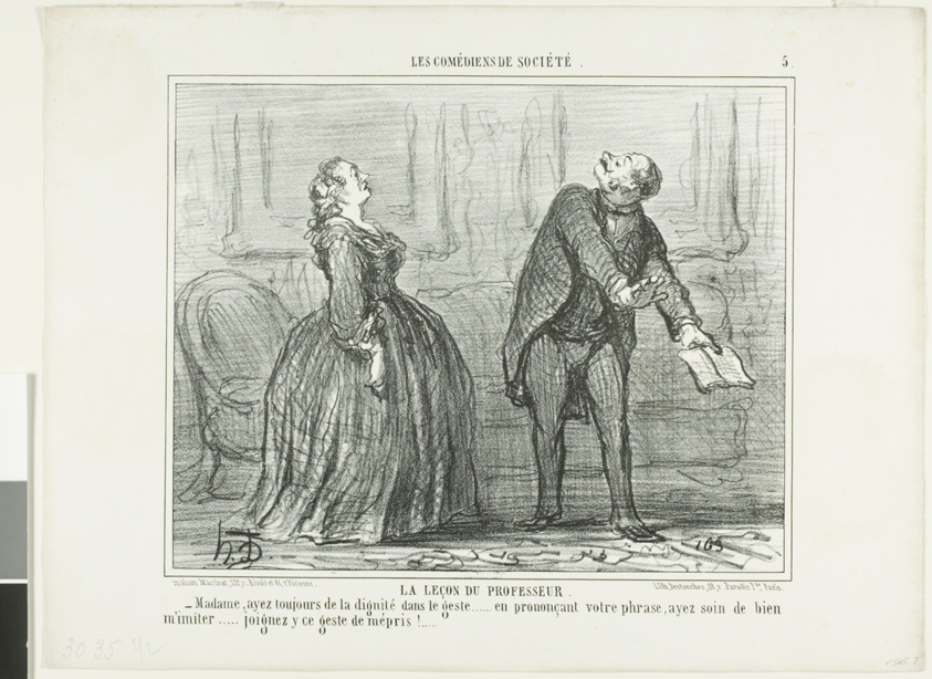 The Lesson of the Professor, plate five from Les Comédiens de Société