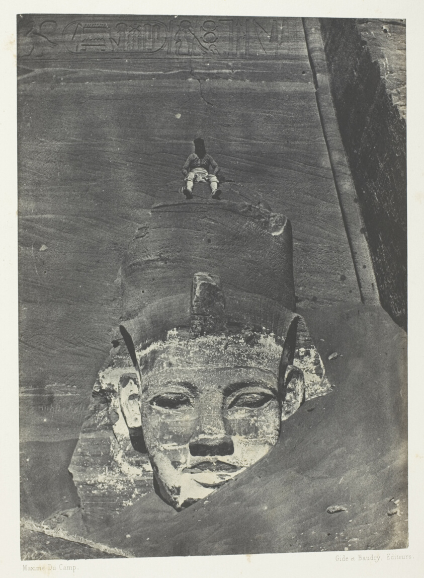 Ibsamboul, Colosse Occidental Du Spéos De Phrè; Nubie, plate 107 from the album "Egypte, Nubie, Palestine et Syrie" (1852)