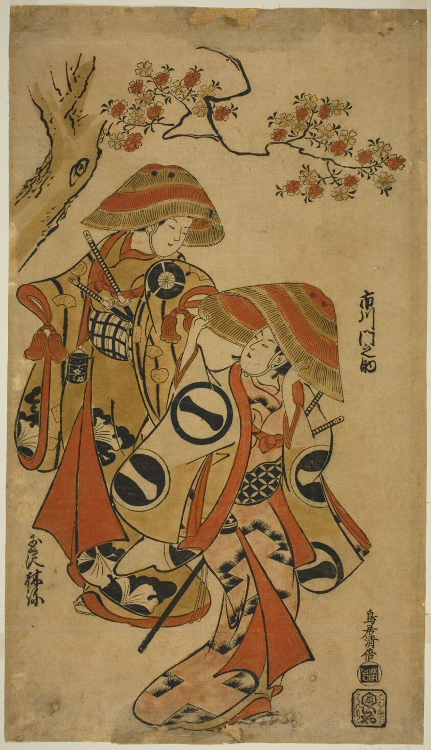 The Actors Ichikawa Monnosuke I and Tamazawa Rinya
