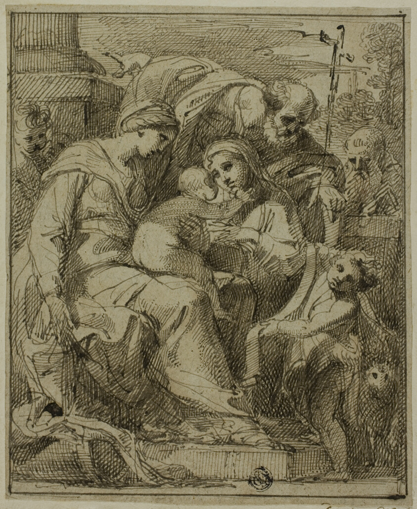 Holy Family with Female Saint and Infant Saint John the Baptist