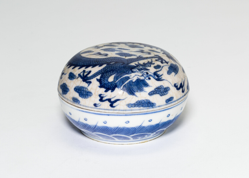 Covered Circular Box with a Dragon