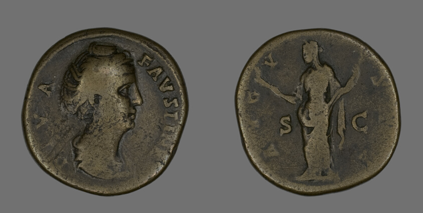 Sestertius (Coin) Portraying Empress Faustina