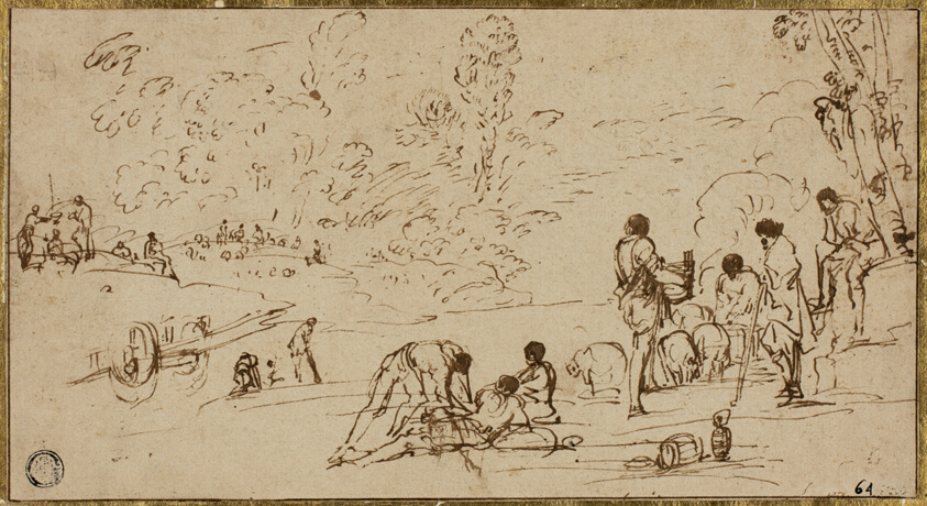 Group of Figures by a River