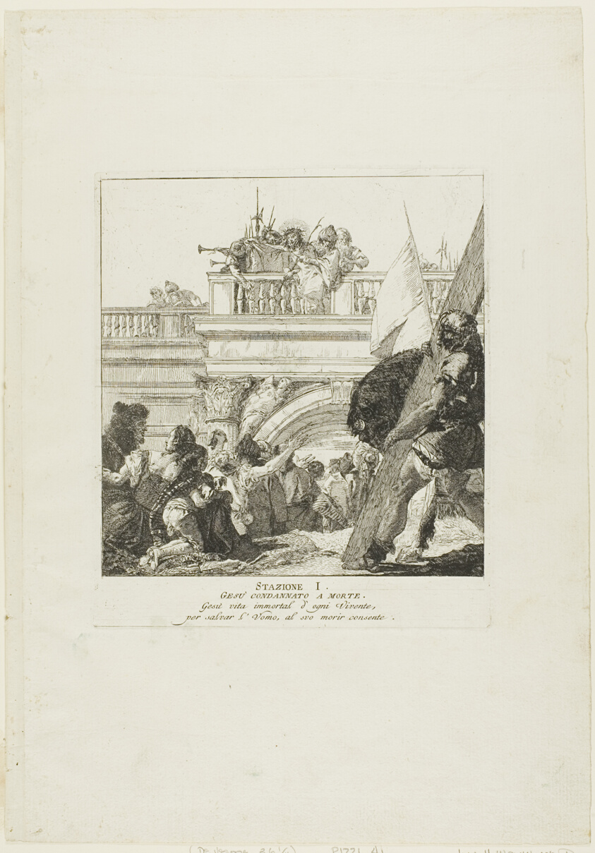 Christ is Condemed to Death, plate one from Stations of the Cross