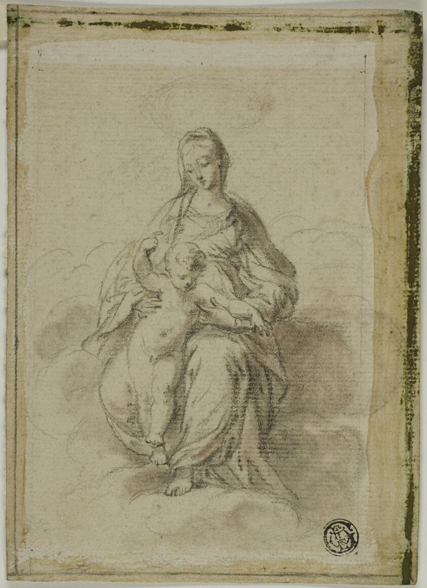 Virgin and Child Seated on Clouds