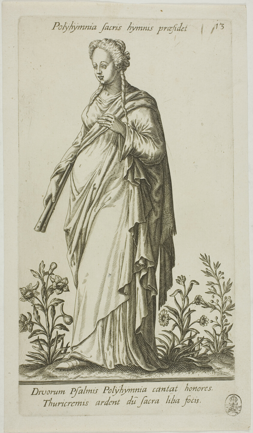 Polyhymnia, Muse of Hymns, plate 13 from Parnassus Biceps