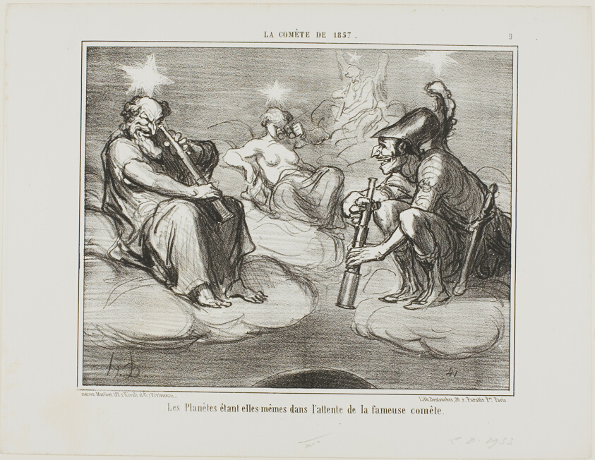 Even the Planets are Watching with Interest the Arrival of the Famous Comet, plate 9 from La Cométe De 1857