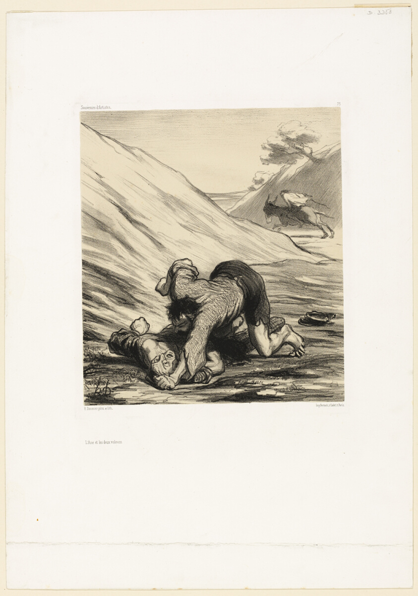 The Ass and Two Thieves, plate 75 from Souvenirs d’artistes