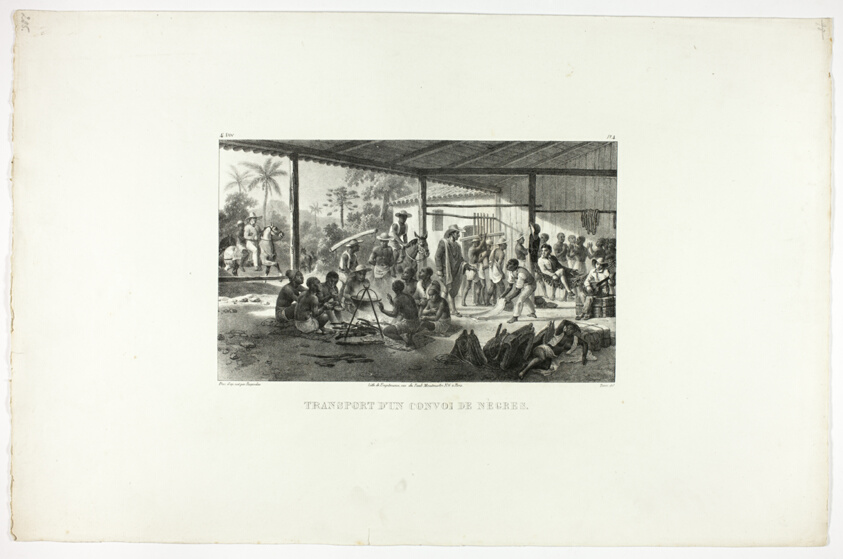 Transport of a Negro Convoy, plate four from Customs and traditions of the Negroes, volume 4 of Voyage pittoresque dans le Brésil