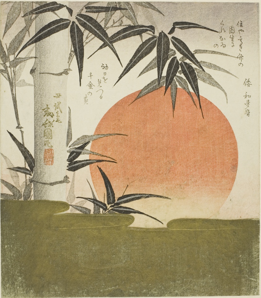 Bamboo and rising sun
