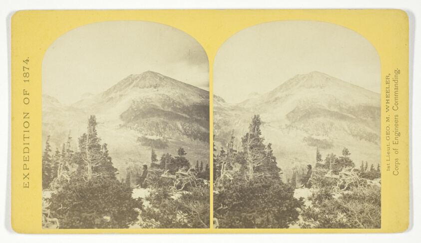 Baldy Peak, Cerro Blanco Mountains, Colorado, 14.234 feet above sea-level. Limit in altitude of vegetation about 11.000 feet, No. 46 from the series "Geographical Explorations and Surveys West of the 100th Meridian"