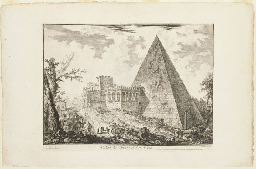 View of the Pyramidal Tomb of Cestius, from Views of Rome