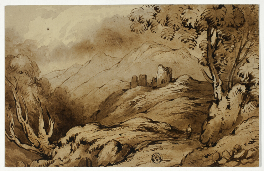 Mountainous Landscape with Ruins