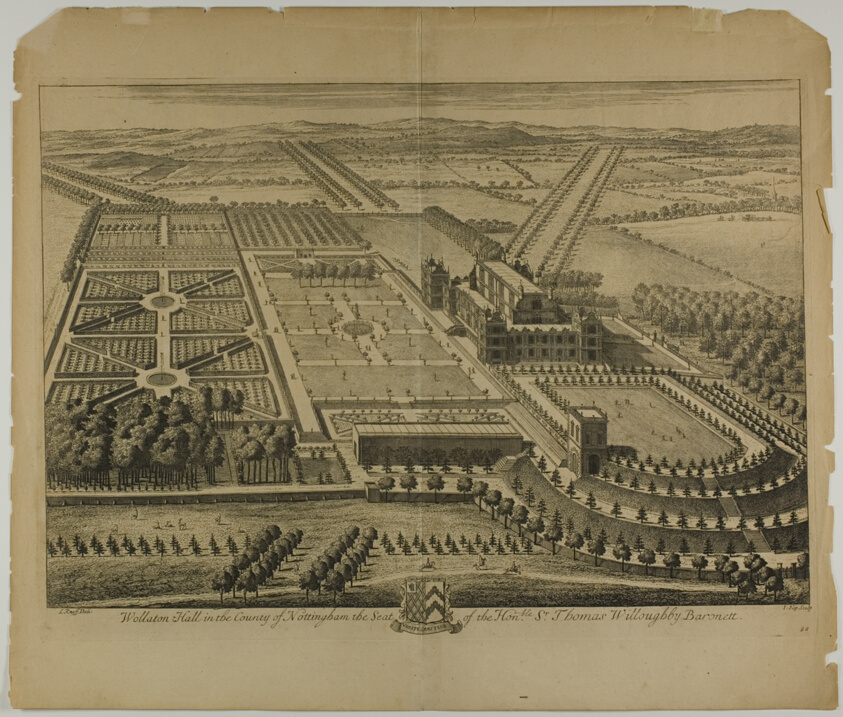 Wollaton Hall in the County of Nottingham, plate 68 from Britannia Illustrata