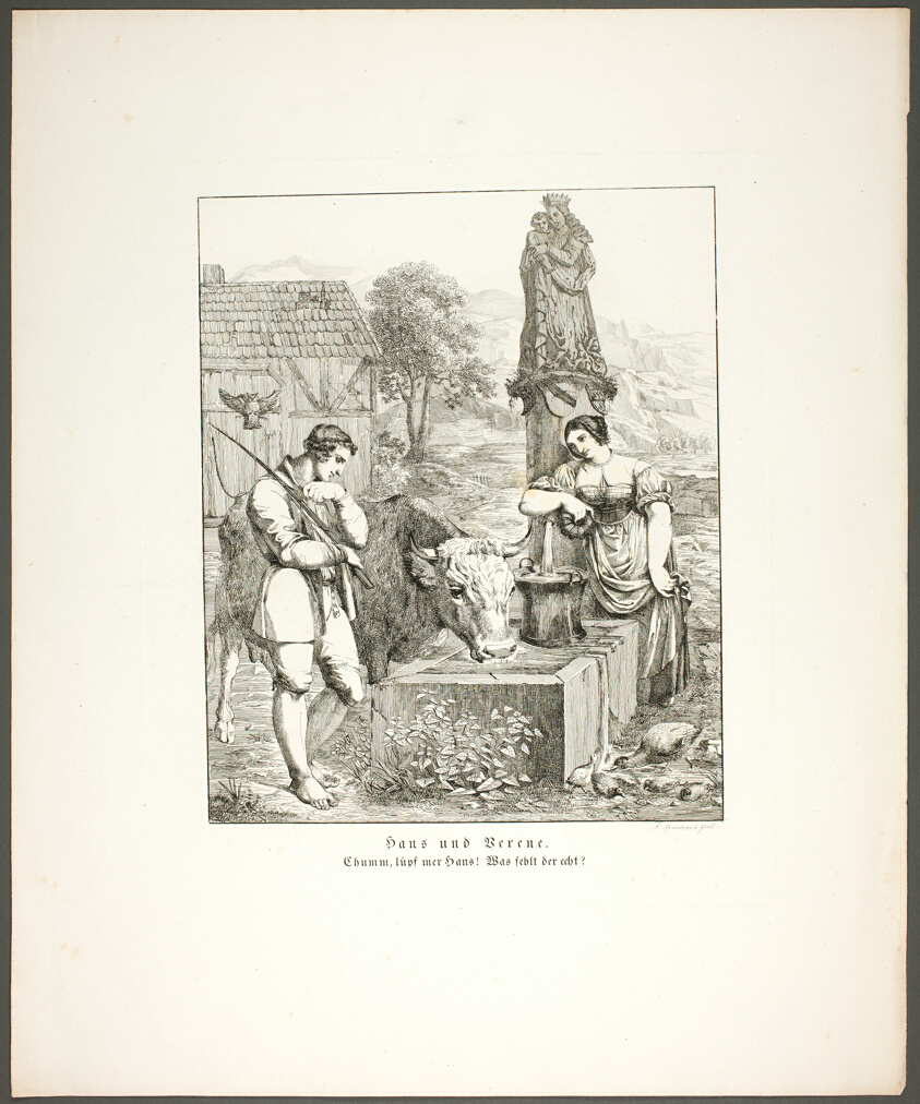 Hans and Verene (Hans und Berene), plate five from the series Poems in the Dialect of the Upper Rhine Region (Zehn Blätter Zu Hebels Alemannischen Gedichten)
