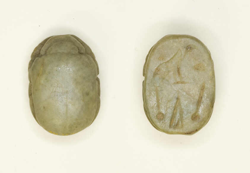 Scarab: Hieroglyphs (mwt-sign, nfr-signs, di-sign)