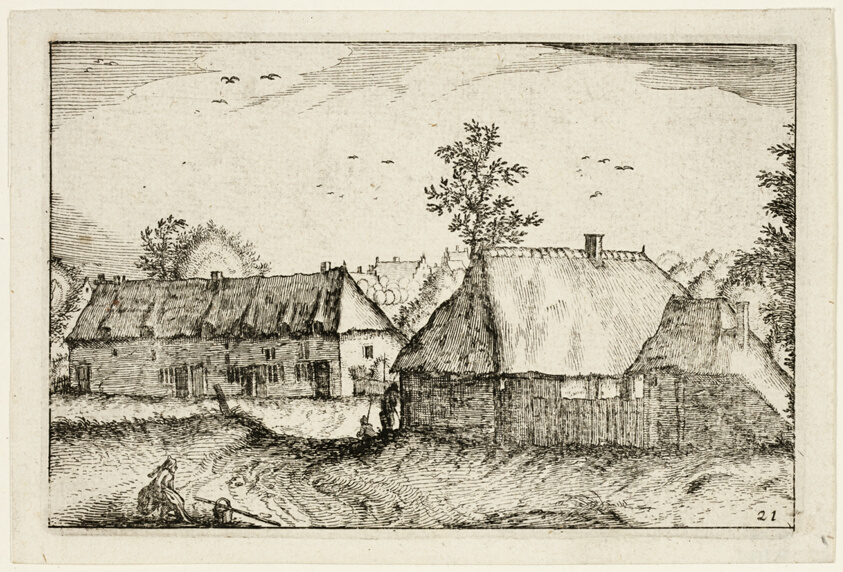 Large Sheds, plate 21 after Pictures of Farms, Country Houses and Rustic Villages (Praediorum villarum et rusticarum casularum icones)