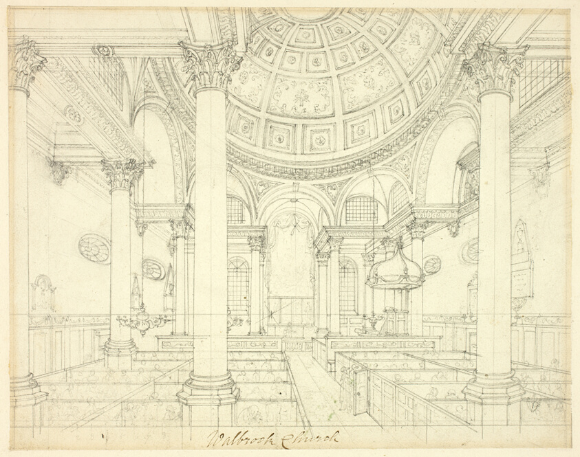 Study for St. Stephen's Walbrook, from Microcosm of London