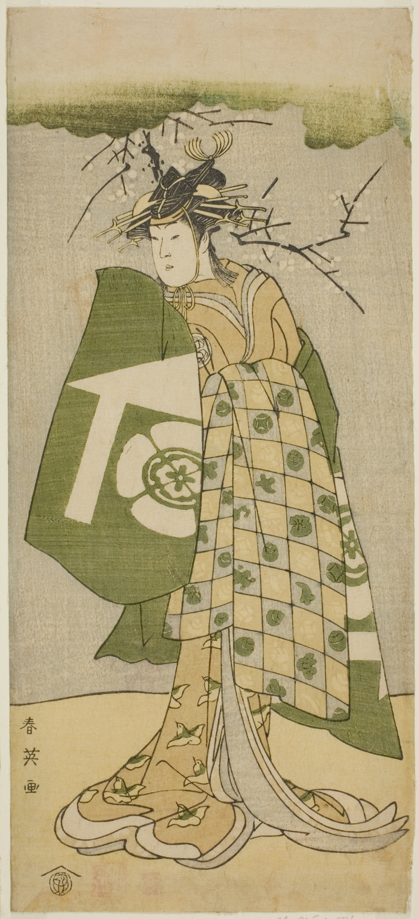 The Actor Osagawa Tsuneyo II as Oiso no Tora in the Play Gohiiki no Hana Aikyo Soga, Performed at the Kawarazaki Theater in the First Month, 1794