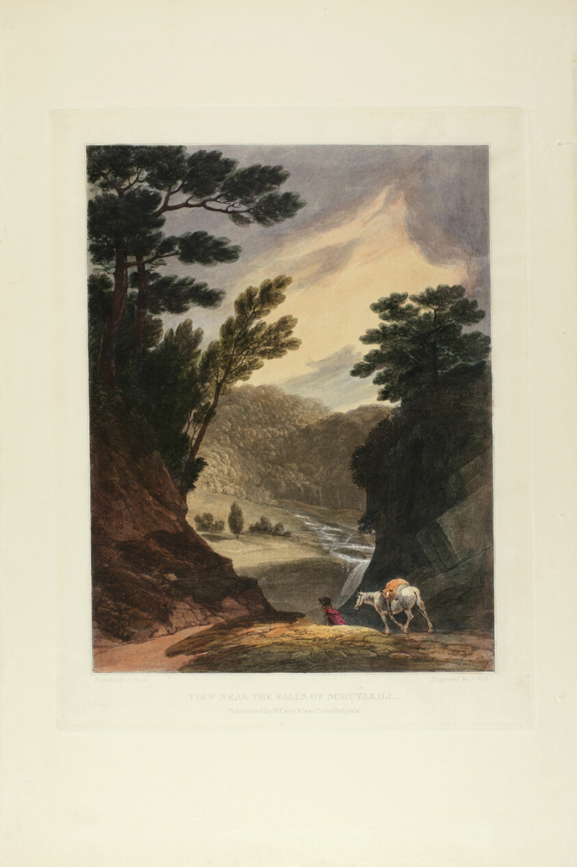 View Near the Schuylkill Falls, Pennsylvania, plate five of the first number of Picturesque Views of American Scenery