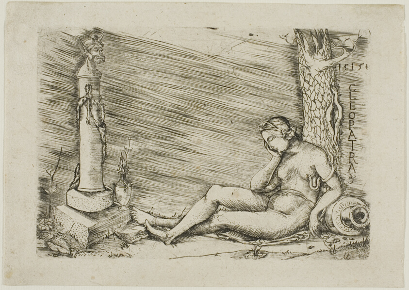 Cleopatra Lying at the Foot of a Tree, with a Term