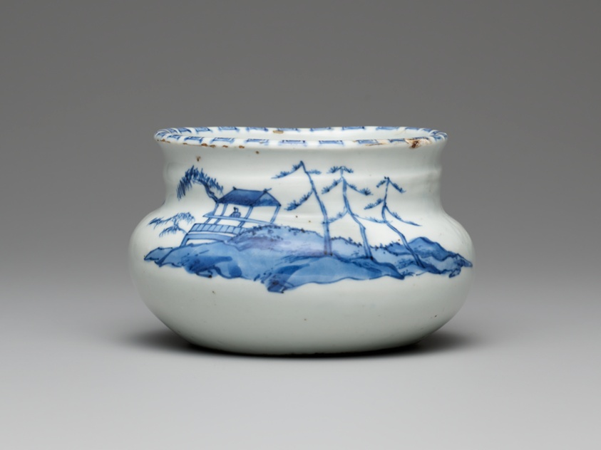 Water Jar (mizusashi) with Decoration of a Landscape Scene