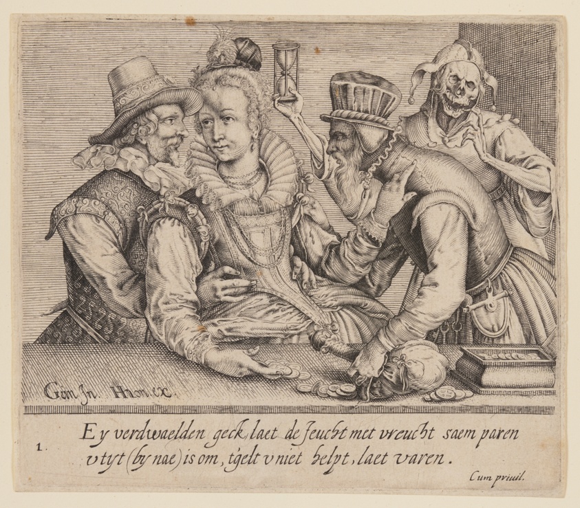 A Young Woman between a Young Man and an Old Man, from Unequal Lovers