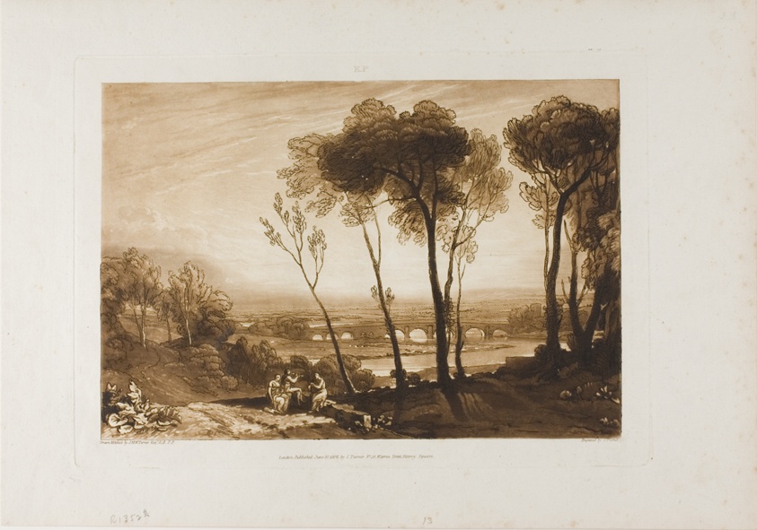 The Bridge in Middle Distance, plate 13 from Liber Studiorum
