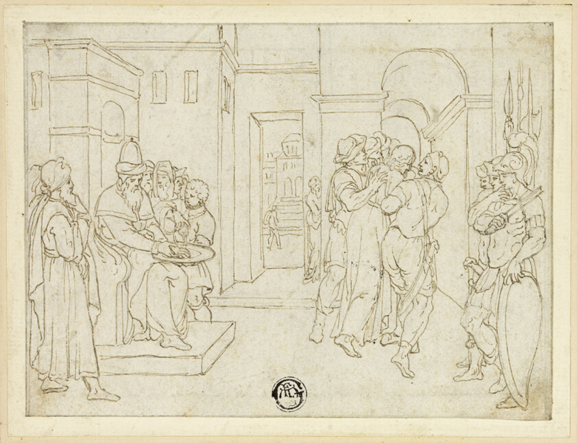 Pilate Washing His Hands, with Christ Being Led Away