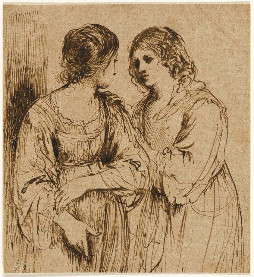 Two Young Women in Conversation