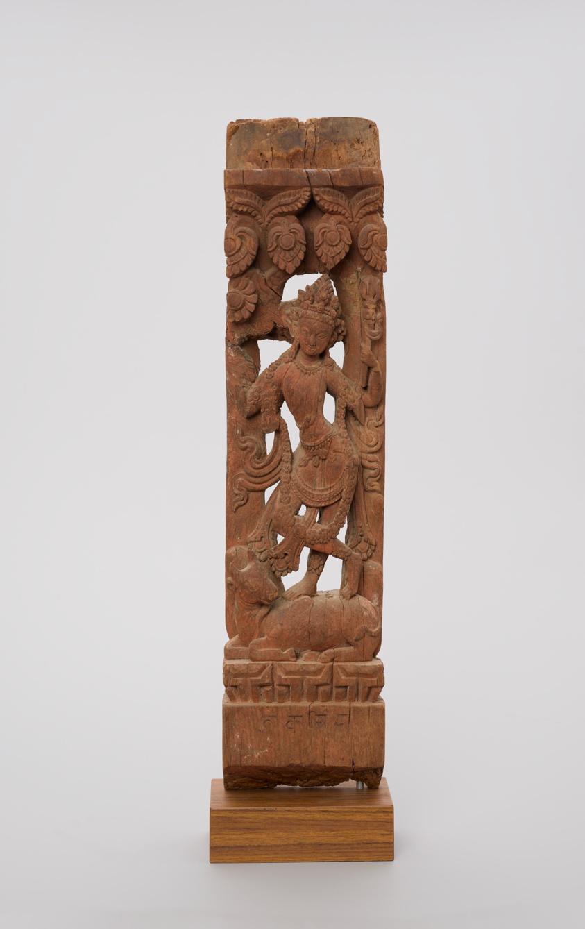 Architectural Strut with the Dikpala, Isana, Standing on a Bull
