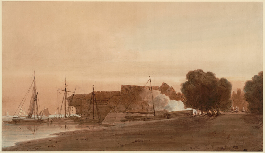 A Boatyard at the Mouth of an Estuary