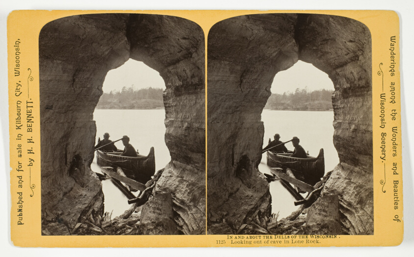 Looking out of cave in Lone Rock, No. 1125 from the series "In and About the Dells of the Wisconsin River"