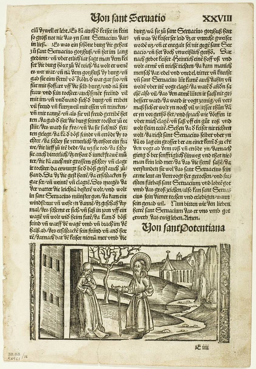Illustration from Das Leben der Heiligen, plate sixteen from Woodcuts from Books of the XVI Century