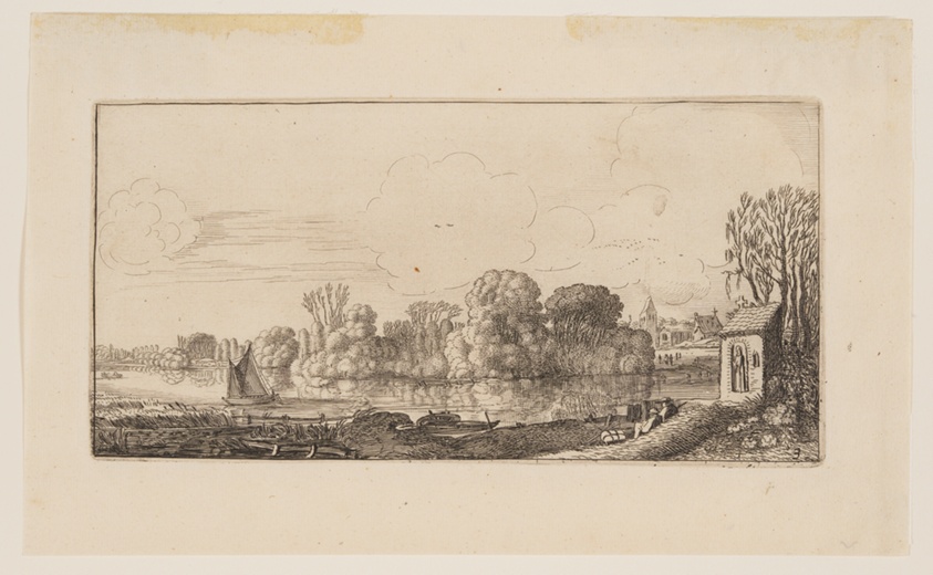 A Little Chapel by a Pond, from Six Landscapes