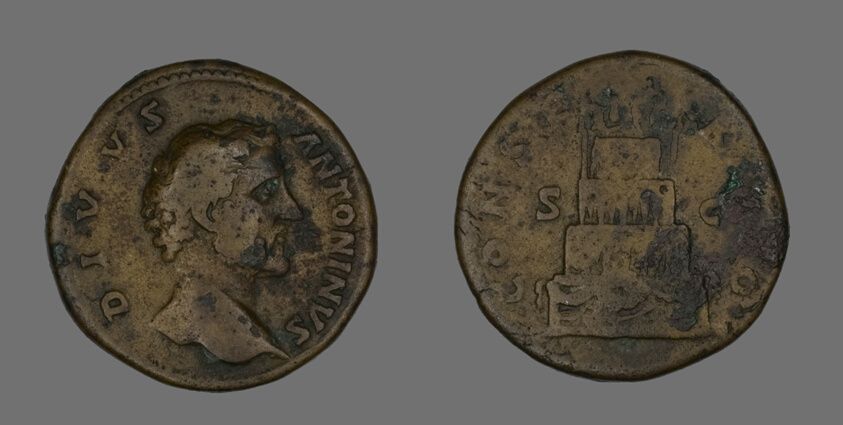 Sestertius (Coin) Portraying Emperor Antoninus Pius