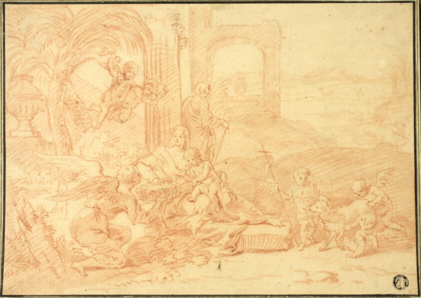 The Holy Family with Saint John the Baptist and Angels