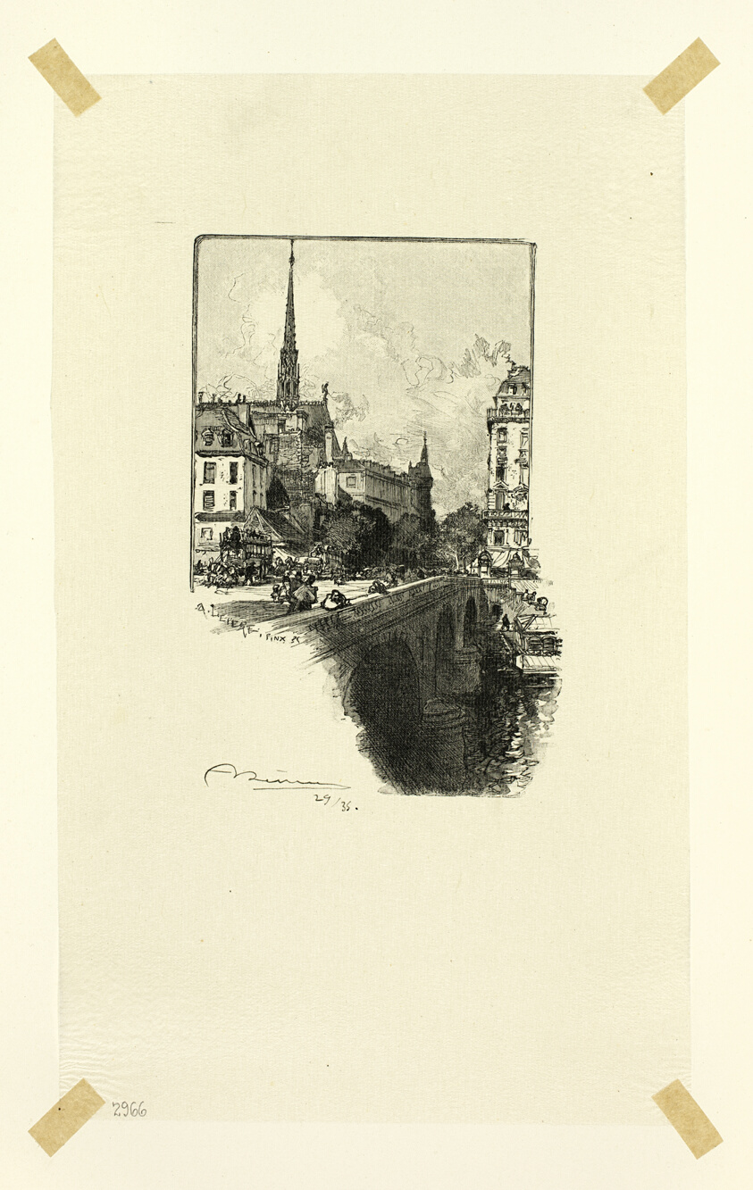 Le Pont Saint-Michel, plate twelve from Le Long de la Seine et des Boulevards