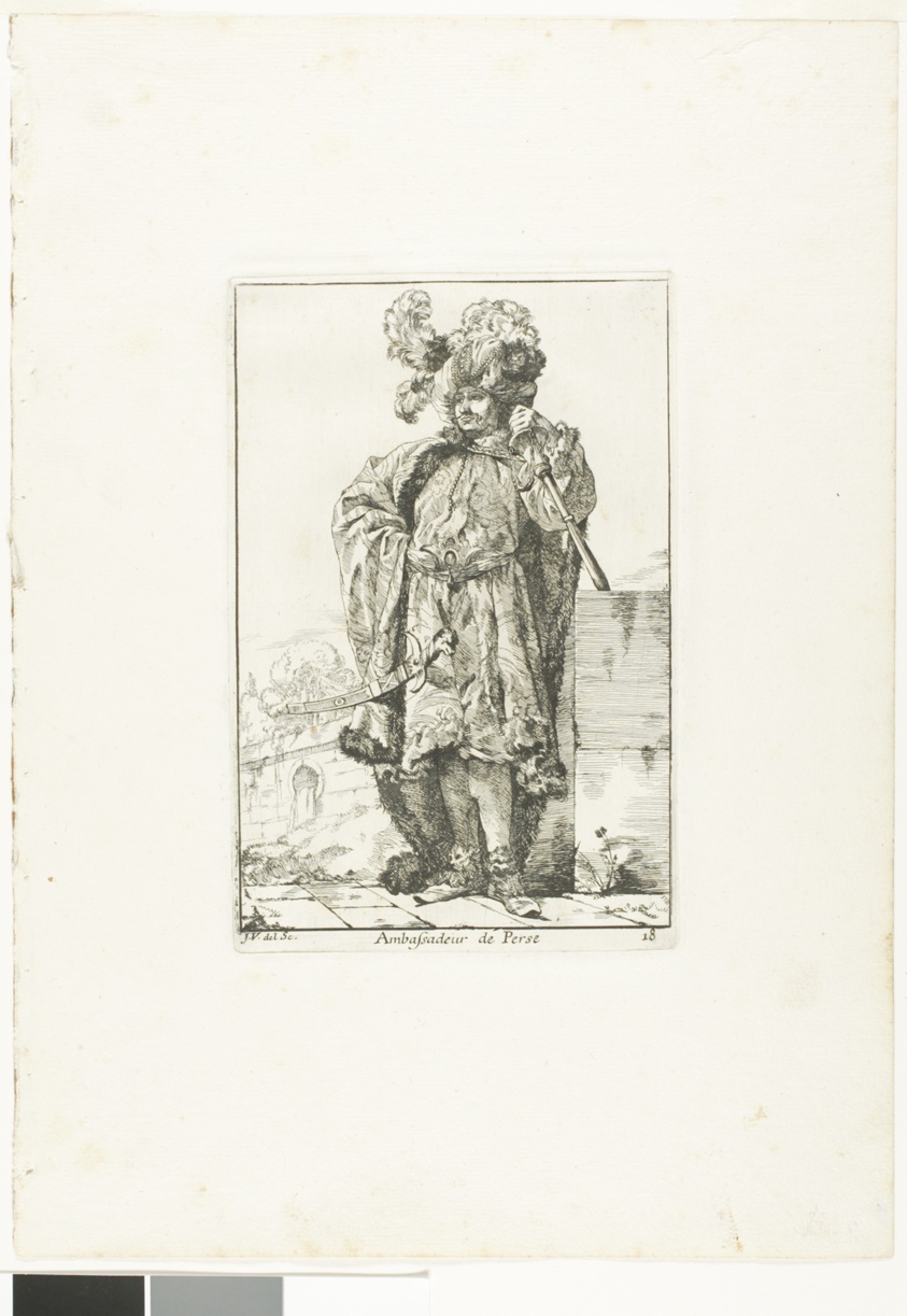 The Persian Ambassador, plate eighteen from Caravanne du Sultane à la Mecque